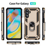 For Samsung Galaxy A15 Case - Shockproof, Durable TPU + PC Protective Cover, Metal Ring, Gold | iCoverLover.com.au