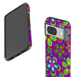 For Google Pixel 8, 8 Pro Tough Protective Cover, Purple Floral Design | iCoverLover Australia