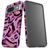 For Google Pixel 8, 8 Pro Tough Protective Cover, Magenta Leopard Pattern | iCoverLover Australia