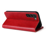 Samsung Galaxy S24 Ultra, S24+ Plus, S24+ Plus Leather Case - Red Flip Wallet Cover