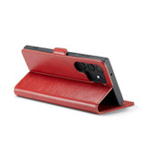 Samsung Galaxy S24 Ultra, S24+ Plus, S24+ Plus Leather Case - Red Flip Wallet Cover