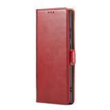 Samsung Galaxy S24 Ultra, S24+ Plus, S24+ Plus Leather Case - Red Flip Wallet Cover