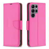For Samsung Galaxy S24 Ultra Case - Lychee Folio Wallet PU Leather Cover, Kickstand, Rose Red | iCoverLover.com.au