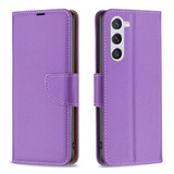 For Samsung Galaxy S24 Case - Lychee Folio Wallet PU Leather Cover, Kickstand, Purple | iCoverLover.com.au