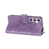 For Samsung Galaxy S24 Ultra, S24+ Plus or S24 Case - Embossed Mandala, Folio Wallet PU Leather Cover, Stand, Light Purple | iCoverLover.com.au