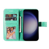 For Samsung Galaxy S24 Ultra, S24+ Plus or S24 Case - Embossed Mandala, Folio Wallet PU Leather Cover, Stand, Green | iCoverLover.com.au