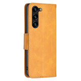 For Samsung Galaxy S24 Ultra, S24+ Plus or S24 Case - Lambskin Texture, Folio PU Leather Wallet Cover with Card Slots, Lanyard, Yellow | iCoverLover.com.au