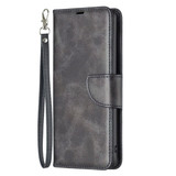 For Samsung Galaxy S24 Ultra, S24+ Plus or S24 Case - Lambskin Texture, Folio PU Leather Wallet Cover with Card Slots, Lanyard, Black | iCoverLover.com.au