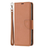 For Samsung Galaxy S24 Ultra, S24+ Plus or S24 Case - Lychee Folio Wallet PU Leather Cover, Kickstand, Brown | iCoverLover.com.au