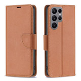 For Samsung Galaxy S24 Ultra Case - Lychee Folio Wallet PU Leather Cover, Kickstand, Brown | iCoverLover.com.au