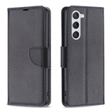 For Samsung Galaxy S24 Case - Lychee Folio Wallet PU Leather Cover, Kickstand, Black | iCoverLover.com.au