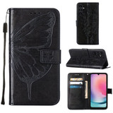 For Samsung Galaxy A15 5G & A15 4G Case - Embossed Butterfly, Folio Wallet PU Leather Cover, Stand, Black | iCoverLover.com.au