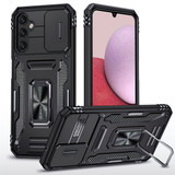 For Samsung Galaxy A15 5G & A15 4G Case - Camera Shield, Shock-Resistant PC + TPU Armor Cover with Rotating Ring Bracket, Black | iCoverLover.com.au