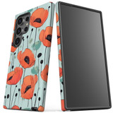 Poppy Field Tough Case for Galaxy S24 Ultra, S24+ Plus, S24 | Floral Fortitude