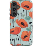 Poppy Field Galaxy S24 Tough Protective Cover | Floral Fortification