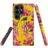 Flower Pattern Tough Protective Cover for Galaxy S24 Ultra, S24+ Plus, S24 | Botanical Elegance