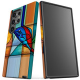 Dolphin On Stained Glass Protective Cover for Galaxy S24 Ultra, S24+ Plus, S24 | Aquatic Toughness