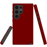 Maroon Red Tough Protective Cover for Galaxy S24 Ultra, S24+ Plus, S24 | Regal Resilience