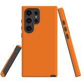 Orange Tough Protective Cover for Galaxy S24 Ultra, S24+ Plus, S24 | Citrus Stronghold