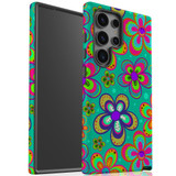 Retro Floral Design Tough Protective Cover for Galaxy S24 Ultra, S24+ Plus, S24 | Vintage Charm