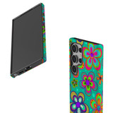 Retro Floral Design Tough Protective Cover for Galaxy S24 Ultra, S24+ Plus, S24 | Vintage Charm
