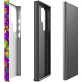 Purple Floral Design Tough Protective Cover for Galaxy S24 Ultra, S24+ Plus, S24 | Stylish Safety