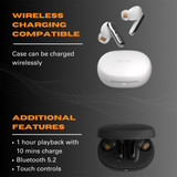 EFM Chicago TWS Earbuds, With Advanced Active Noise Cancelling, White - iCoverLover Australia
