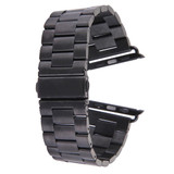 For Apple Watch Series 3, 38-mm Case, Butterfly Stainless Steel Watch Band, Black | iCoverLover.com.au