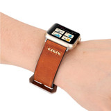 For Apple Watch Series 9, 41-mm Case, Retro Genuine Leather Watch Band, Cofee | iCoverLover.com.au