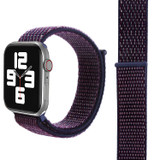 For Apple Watch Series 8, 41-mm Case, Simple Nylon Sports Watch Strap, Touch Fastener, Dark Purple | iCoverLover.com.au