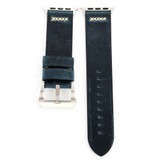 For Apple Watch Series 7, 41-mm Case, Retro Genuine Leather Watch Band, Blue | iCoverLover.com.au