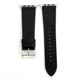For Apple Watch Series 7, 41-mm Case, PerForated Genuine Leather Watch Band, Black | iCoverLover.com.au