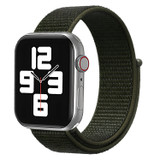 For Apple Watch Series 7, 41-mm Case, Simple Nylon Sports Watch Strap, Touch Fastener, Army Green | iCoverLover.com.au