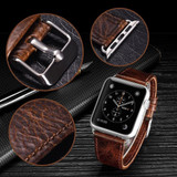 For Apple Watch SE (2nd Gen), 40-mm Case, Genuine Leather Strap, Black | iCoverLover.com.au