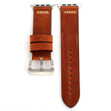 For Apple Watch Series 1, 38-mm Case, Retro Genuine Leather Watch Band, Cofee | iCoverLover.com.au