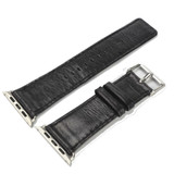 For Apple Watch Series 3, 38-mm Case, Genuine Leather Oil Wax Strap, Black | iCoverLover.com.au