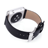 For Apple Watch SE (2nd Gen), 44-mm Case, Cowhide Genuine Leather Strap, Black | iCoverLover.com.au