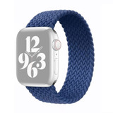 For Apple Watch Series 9, 45-mm Case, Nylon Woven Watchband Size Large, Blue | iCoverLover.com.au