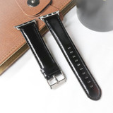 For Apple Watch Series 7, 45-mm Case, Genuine Leather Oil Wax Rounded Strap | iCoverLover.com.au