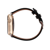 For Apple Watch SE, 44-mm Case Perforated Genuine Leather Watch Band | iCoverLover.com.au