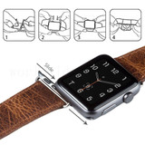 For Apple Watch SE, 44-mm Case, Genuine Leather Oil Wax Strap, Dark Brown | iCoverLover.com.au
