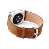 For Apple Watch SE, 44-mm Case, Premium Genuine Leather Strap, Brown | iCoverLover.com.au