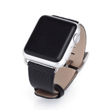 For Apple Watch Series 4, 44-mm Case, Cowhide Genuine Leather Strap, Black | iCoverLover.com.au
