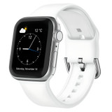 For Apple Watch Series 3, 38-mm Case, Pin Buckle Silicone Watch Strap, White | iCoverLover.com.au