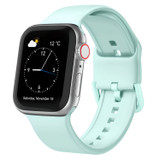 For Apple Watch Series 6, 40-mm Case, Pin Buckle Silicone Watch Strap, Mint Green | iCoverLover.com.au