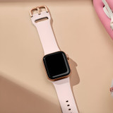 For Apple Watch Series 6, 40-mm Case, Pin Buckle Silicone Watch Strap, Pink Sand | iCoverLover.com.au