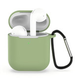 For AirPods 2nd Gen Case, Silicone Protective Cover, Snap Hook, Green | iCoverLover Australia