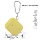 For AirPods 2nd Gen Case, Silicone Protective Cover, Snap Hook & Ear Clips, Yellow | iCoverLover Australia
