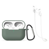 For AirPods Pro 1st Gen, 3in1 Silicone Protective Case, Snap Hook & Anti-Lost Neck Strap, Green | iCoverLover Australia