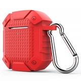 For AirPods 2nd Gen Case, Armor Silicone Protective Cover, Carabiner, Red | iCoverLover Australia